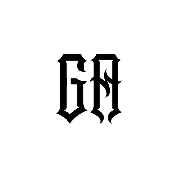 GA-Monogramm-Logo-Design, Buchstabe, Text, Name, Symbol, monochromes Logo, Alphabet-Zeichen, einfaches Logo