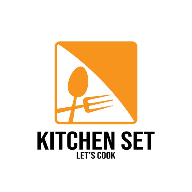 Gabel und Löffel Kithcen Set Symbol Vektor Illustration Template Design