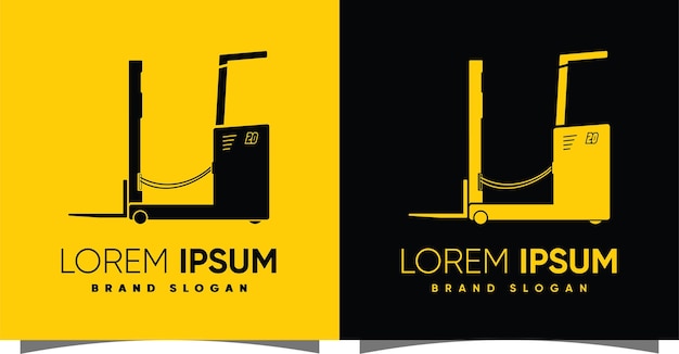 Gabelstapler-logo mit kreativem modernem stil premium vectorxa