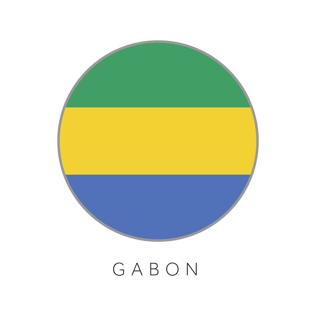 Gabun-flagge runder kreis-vektor-symbol