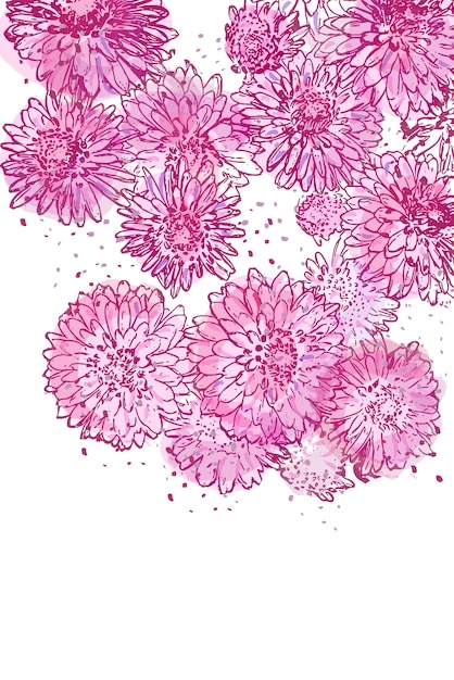 Gänseblümchen blume vintage muster textur vektor illustration handgefertigt isoliert