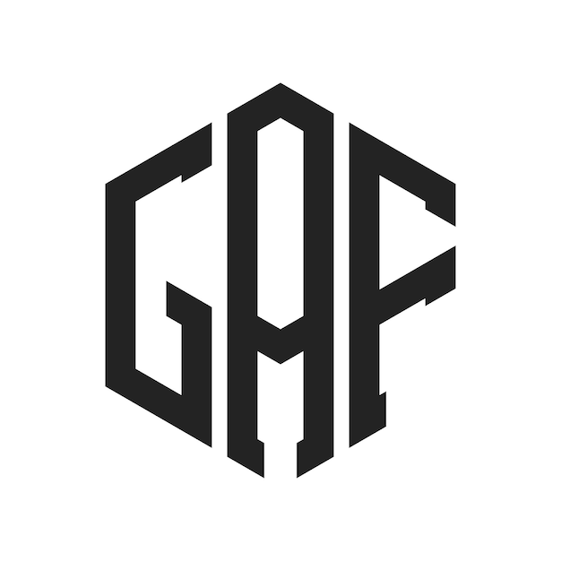 GAF-Logo-Design Anfangsbuchstaben GAF-Monogramm-Logo in sechseckiger Form
