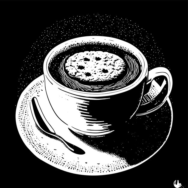 Vektor galaxie in einer tasse tee, handgezeichnetes cartoon-aufkleber-symbol-konzept, isolierte illustration