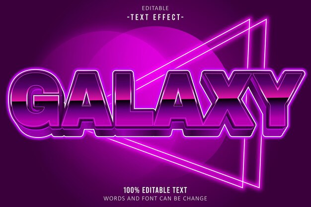 Galaxy-bearbeitbare Text-Effekt 3D-Emboss 80er-Jahre-Stil
