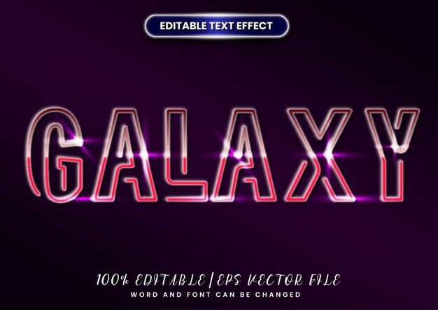 Galaxy-Text mit redigierbarem Texteffekt im Neon-Glow-Stil
