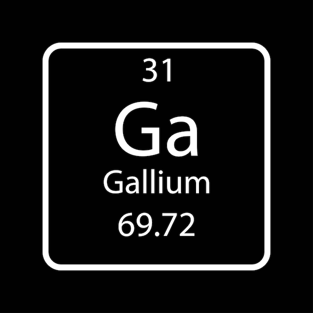 Gallium-Symbol Chemisches Element des Periodensystems Vektorillustration