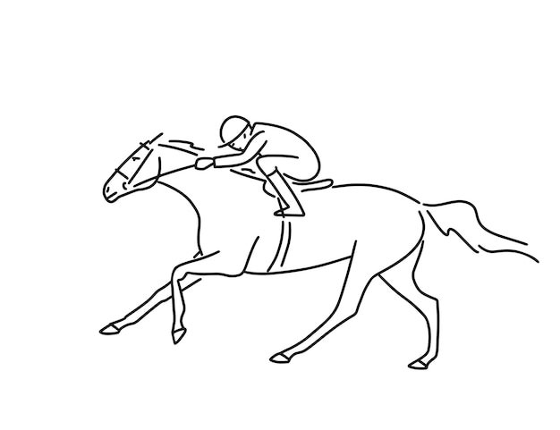 Galopp auf einer rennpferde-vektorskizze