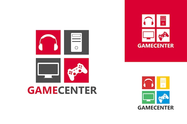 Game center logo vorlage premium-vektor