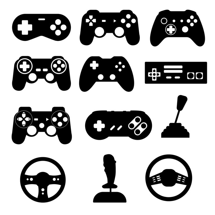Vektor game controller silhouette schwarz isoliert vektor illustration eps10