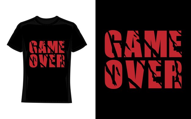 Vektor game over gaming tshirt design