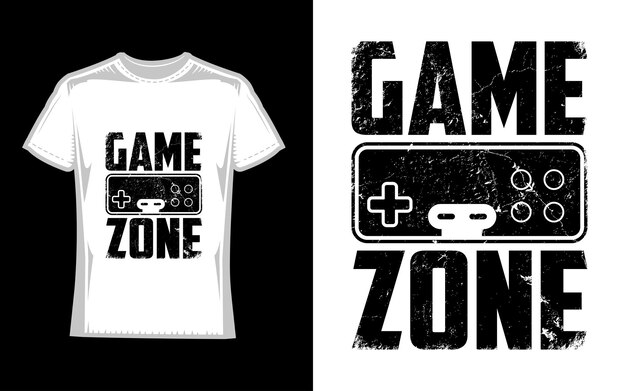 Vektor game zone gaming tshirt design druck