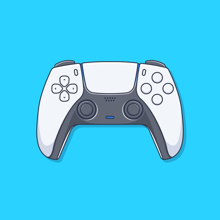 Gamepad-Joystick-Illustration im flachen Design