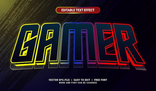 Gamer bearbeitbarer Texteffekt im modernen Stil
