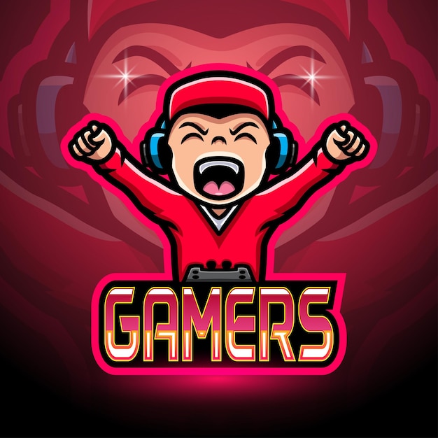 Gamer boy esport-logo-maskottchen-design