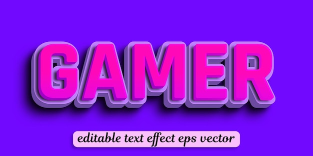 Gamer-Gradient bearbeitbare Text-Effekt 3D-Stil eps Vektor