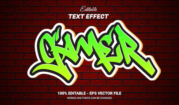 Gamer-graffiti-bearbeitbarer texteffekt