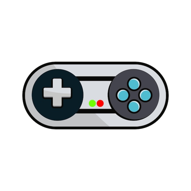 Gamer- oder Joystick-Controller für Spielkonsole oder PC drahtloser schwarzer isolierter detaillierter Vektor EPS 10