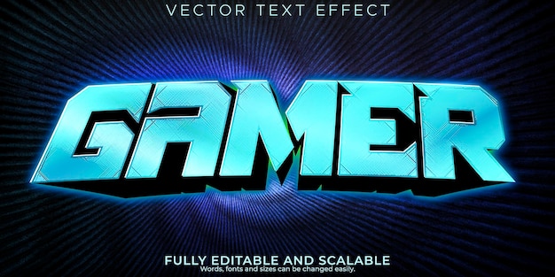 Vektor gamer-texteffekt editierbarer esport- und stream-textstil