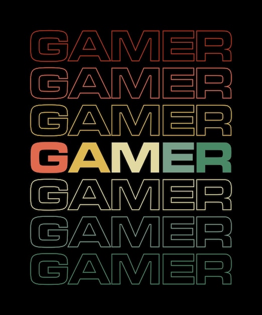 Vektor gamer-vintage-t-shirt-design