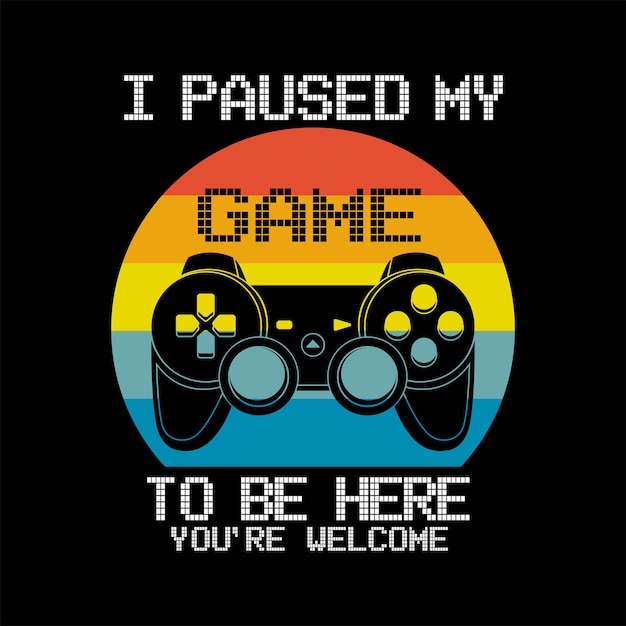 Gamer-zitat-thema-t-shirt-design-illustration mit joystick