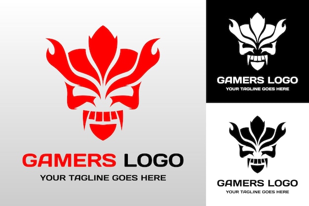 Gamers-logo mit maskenform