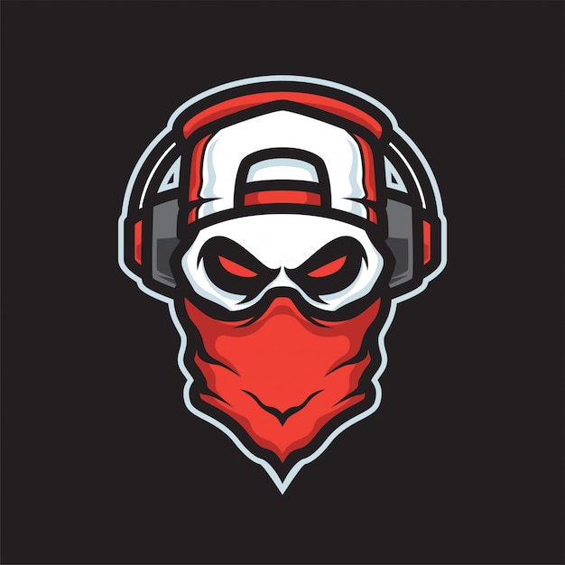 Gamers skull maskottchen logo