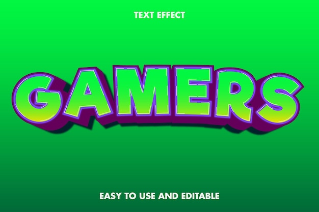 Gamers text-effekt. bearbeitbare schriftart.