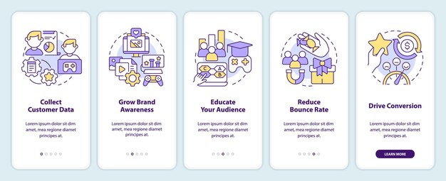 Gamification-profis für digitales marketing beim onboarding auf dem bildschirm der mobilen app