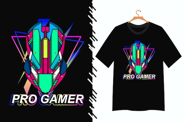 Vektor gaming-maus-t-shirt-design