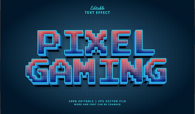 Vektor gaming-pixel-bearbeitbare texteffekte im 3d-retro-esport-stil