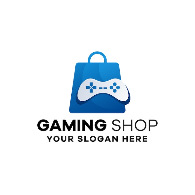 Gaming shop farbverlauf logo vorlage