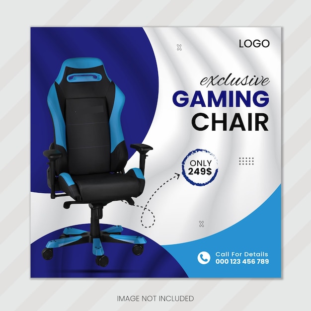 Gaming-Stuhl-Verkauf und Social-Media-Banner-Design-Post-Vorlage