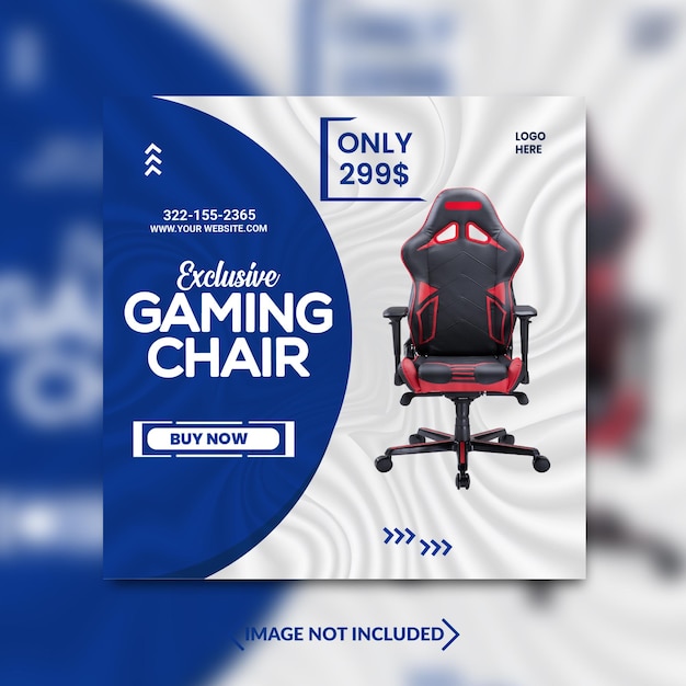 Gaming-Stuhlverkauf und Social-Media-Banner-Instagram-Post-Vorlage