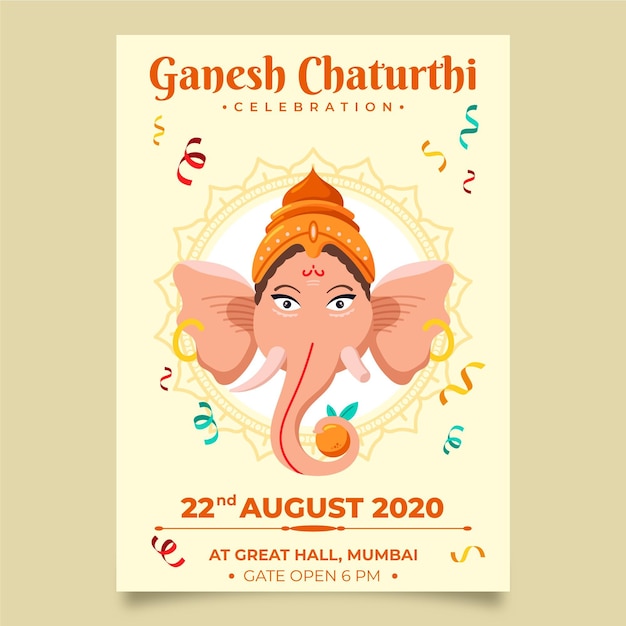 Ganesh chaturthi poster vorlage