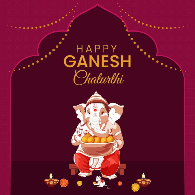 Ganesh Chaturthi-Vorlage mit Hintergrund