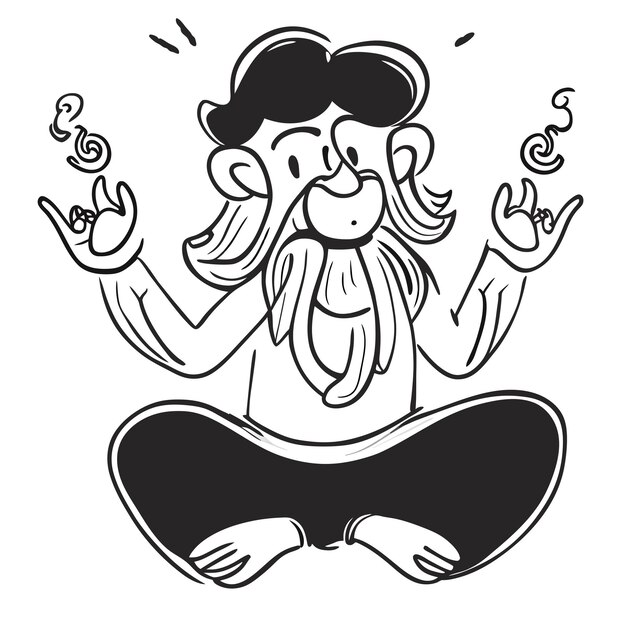 Vektor ganesh jayanti lord ganesha handgezeichnete cartoon-aufkleber-symbol-konzept isolierte illustration