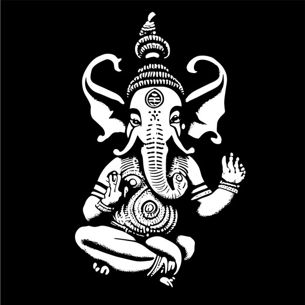 Ganesh jayanti lord ganesha handgezeichnete cartoon-aufkleber-symbol-konzept isolierte illustration