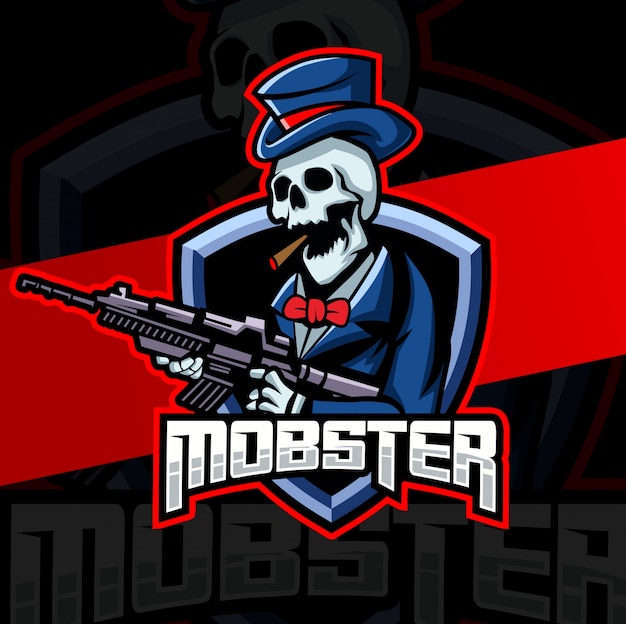 Gangster gangster schädel maskottchen esport logo design