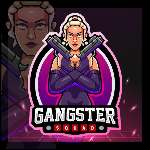 Gangster-maskottchen-esport-logo-design