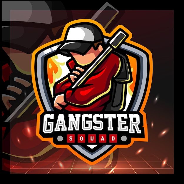 Gangster-maskottchen-esport-logo-design