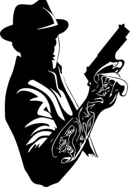 Gangster-vektor-tattoo-design-illustration