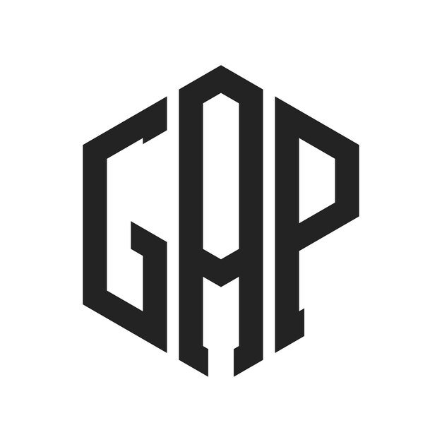 GAP-Logo-Design Anfangsbuchstaben GAP-Monogramm-Logo in sechseckiger Form