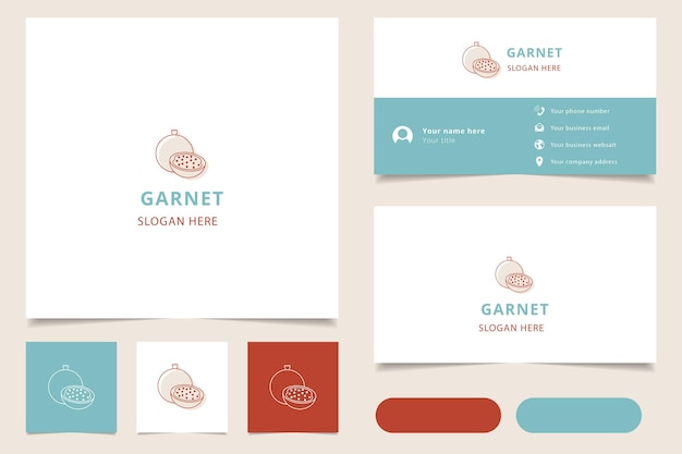 Garnet-logo-design mit bearbeitbarem slogan-branding-buch und