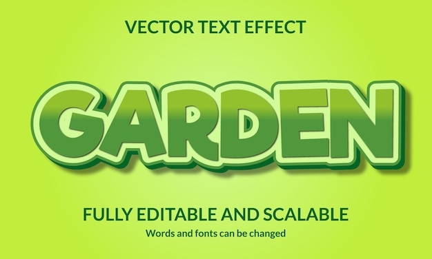 Garten bearbeitbarer 3d-textstileffekt