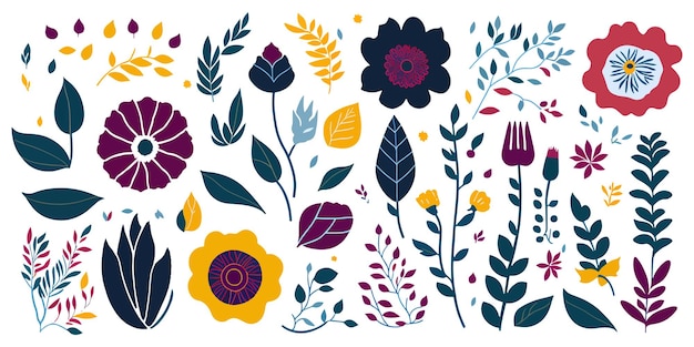 Garten-Hochzeits-Sammlung Blumenelemente für Einladungen und Dekorationen