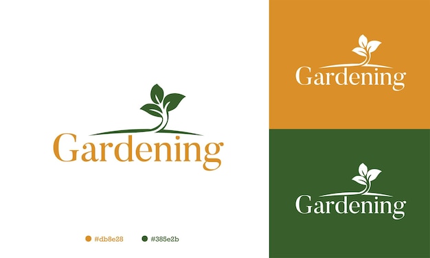 Vektor gartenarbeit minimales logo-design