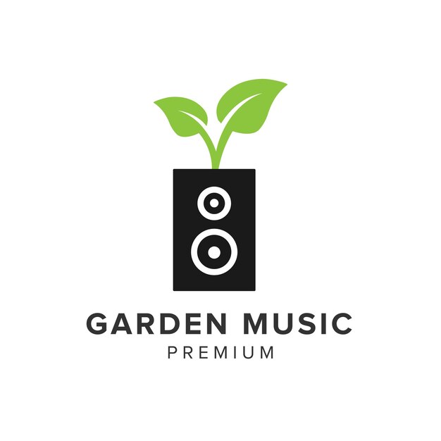 Gartenmusik-logo vektor-ikonen-illustration