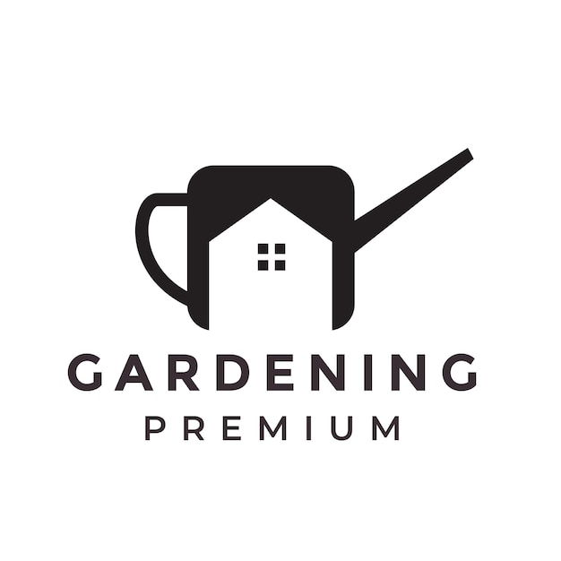 Gartenpflanze logo design vektorgrafik illustration