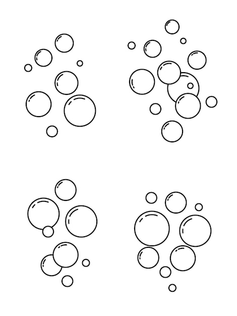 Gasballons, Luftblasen, Umrisszeichen, Wasserblasen-Symbol