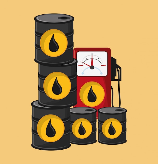Vektor gaspumpe mit erdöl bezogenem ikonenbild